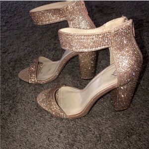 Windsor Rose Gold Rhinestone Heels